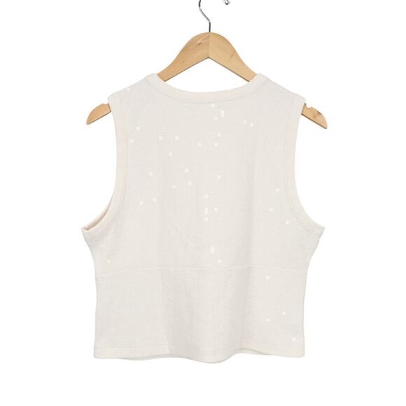 Madewell Split Crewneck Cardigan Tank Lighthouse Size Large NWT - Picture 6 of 8